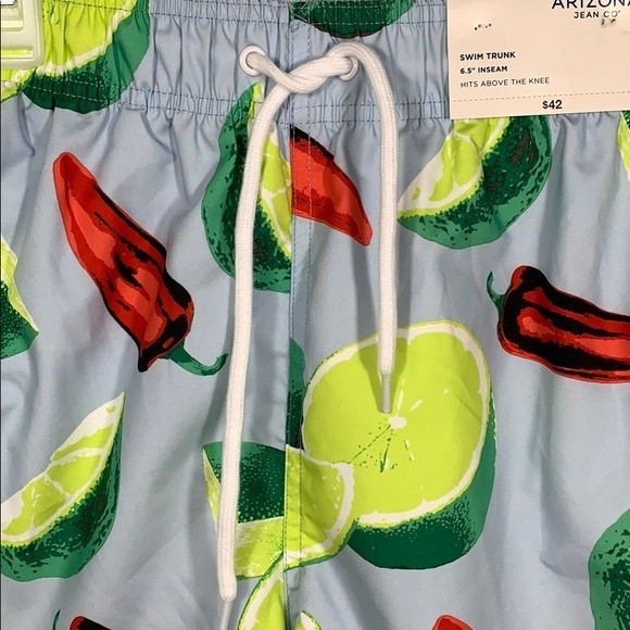 Arizona Jean Co Mens Swim Trunks, Lime & 🌶 Small - Picture 2 of 9